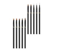 Toyvian Penne per Manicure Strumenti per Nail Art Set 10 in Metallo Nero Facili da Pulire e Riutilizzabili per Decorazione Unghie in Saloni e Uso Personale
