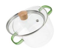 Toyvian Pentola in Vetro Trasparente con Coperchio Doppia Maniglia Antiscottatura Pentola per Zuppe e Stufati Resistente al Calore Adatta Tutti i Piani Cottura Facile da Pulire per Cucina
