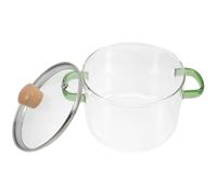 Toyvian Pentola in Vetro Trasparente con Coperchio e Doppia Maniglia Pentola da Cucina Antiaderente Facile da Pulire per Zuppe Pasta e Cottura su Piano Cottura Gas Capacità