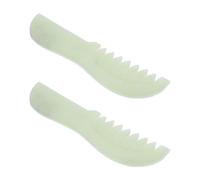 Toyvian Pettine per Massaggi al Cuoio Capelluto in Pietra Naturale Set 2 Pezzi Strumento Gua Sha Ergonomico Portatile per Massaggio Rilassante e Cura della Pelle Adatto a Viaggi e Uso