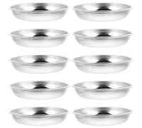 Toyvian Piatti Antipasto in Acciaio Inox 10 Pezzi 8 CM Piattini Rotondi per Salse Agrodolci e Aperitivi