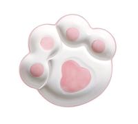 Toyvian Piatto in Ceramica da 9 Pollici 4 Scomparti a Forma di Zampa di Gatto Piatto da Snack e Frutta Adatto per Uso Domestico e Ristorazione Colore Rosa
