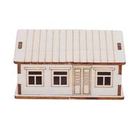 Toyvian Piccola casa in stile cabina: casa in legno grezzo per plastico ferroviario - Piccola cabina in legno per centrotavola natalizio