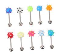 Toyvian Piercing Per Lingua 10 Pezzi in Silicone Punte, 3.2x0.75cm, Acciaio Inossidabile, Gioielli Per Piercing Sicuri Per Fotografia Di Strada e Balli