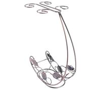 Toyvian Porta Calici da Vino e Porta Bottiglie in Ferro Battuto Robusto Portabottiglie da Tavolo Supporto Stabile Decorazione per Casa Hotel e Festa Vino Rosso Pratico e