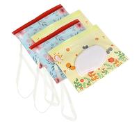 Toyvian Porta Salviette Umidificate Riutilizzabile in Eva Cinturino, 4 Pezzi, Facile da Estrarre, Custodia Portatile per Viaggi e Oggetti Quotidiani, da Appendere a Borse o Carrelli
