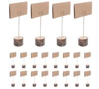 Toyvian Portacartoncini in Legno Rustico con Base Rotonda e Clip | Design Country, Carta per Note Brevi e Segnaposto, Supporto Stabile per Feste di Compleanno e Buffet