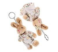 Toyvian Portachiavi Coniglio 2 Pezzi Portachiavi Animali Gonna Floreale Ciondolo per Zaino Ragazzo Ragazze Decorazione Compatta per Borsetta