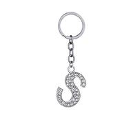 Toyvian Portachiavi per gioielli in strass - 26 portachiavi in metallo, lettera argento lucido AZ, accessori per borse, alla moda