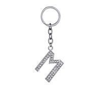 Toyvian Portachiavi per gioielli in strass - 26 portachiavi in metallo, lettera argento lucido AZ, accessori per borse, alla moda