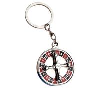 Toyvian Portachiavi Ruota della Roulette Russa Girevole in Metallo Mini, Design Creativo e Compatto per Borse e Utilizzo Quotidiano