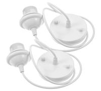 Toyvian Portalampada E27 in Metallo Cavo Regolabile 1 Metro, Rosone da Soffitto Filettato, Kit Lampada Sospensione 2 Pezzi per Illuminazione Ambientale da Lavoro