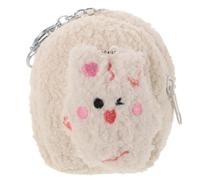 Toyvian Portamonete Peluche a Forma Cartone Animato per Ragazze Piccolo Cerniera Borsa Portamonete Portatile per Cosmetici e Chiavi per Scuola