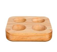 Toyvian Portauova in Legno Massello per Cucina e Frigorifero Contenitore Pratico a Doppio Livello da 4 Uova Vassoio Espositivo e Decorativo per Casa Idea Regalo Funzionale