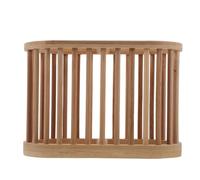 Toyvian Portautensili in Bambù Traforato 9X18X125 CM Organizer Verticale per Posate e Utensili da Cucina Cestello Drenante per Piano di Lavoro Porta Pennelli Multifunzione per Uso