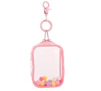 Toyvian Pouch Trasparente con Doppia Cerniera e Portachiavi Custodia da Appendere per Mini Figure e Peluche Borsa Accessori Versatile e Resistente per Viaggi e