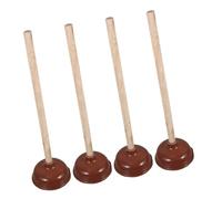Toyvian Rimuovere Intasamenti 4 Pezzi Stantuffo in Gomma con Manico in Legno Strumento Versatile per Scarichi e Lavandini da Bagno in Spazi Commerciali e Pulizie di Routine
