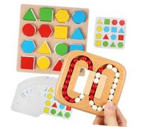Toyvian Rompicapo in Legno Puzzle Per Anziani Gioco Cognitivo Attività Memoria Forme Stimolanti Sfide Interattive Per Anziani in Casa o Struttura Residenziale Set Gioco Geometrico Fagiolo Rotante