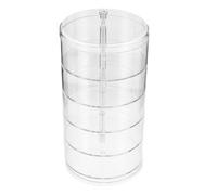 Toyvian Rotating Display Stand Multi-layer Acrylic Organizer For Collectibles Desktop Card Holder Dustproof Showcase Space-saving Table Storage Box