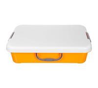 Toyvian Sabbiera con manico: sabbiera portatile in plastica Montessori con coperchio sigillato - strumento educativo per giochi fantasiosi e interazione genitore-figlio
