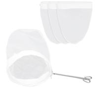 Toyvian Sacchetto Filtro per Tè al Latte in Cotone Riutilizzabile Piccolo, Set 5 Pezzi Manico in Acciaio Inox, Filtro per Caffè e Tisane, Accessorio per Preparazione Bevande a Casa