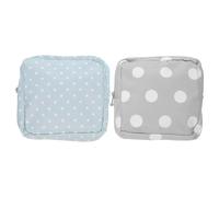 Toyvian Sacchetto per Assorbenti Mestruali 2 Pezzi Cerniera Borsellino Portamonete Compatto Stampa a Puntini Grigio e Verde Custodia Pratica per Chiavi Monete e Articoli Personali per