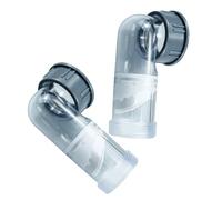 Toyvian Scarico lavello visibile di ricambio, 2 pezzi, PP trasparente, valvola di ritegno per prevenzione riflusso, raccordo curvo per bagno e cucina
