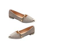 Toyvian Scarpe da Donna Piatte a Punta Perle Décolleté Estive in Gomma Antiscivolo Colore Carne per Shopping e Appuntamenti Stile Chic e Resistente Confezione da 1 Paio