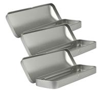 Toyvian Scatola di Latta Coperchio Argento 3 Pezzi per Organizzare Penne e Fermagli, Resistente e Portatile per Casa e Ufficio