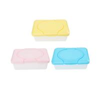 Toyvian Scatola Porta Salviette Umidificate Design Semplice 3 Pezzi in Plastico, Portatile e Facile da Pulire Colore Casuale per Tavolo da Pranzo e Lettino
