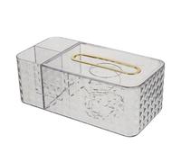 Toyvian Scatola Portafazzoletti Multiuso Trasparente con Design Diamante Contenitore da Tavolo per Tessuti e Accessori Organizer Decorativo per Soggiorno Ufficio e Camera da Letto