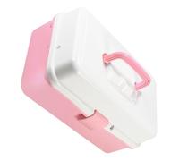 Toyvian Scatola Portaoggetti Multistrato in PP Organizer Portatile per Materiali Artistici e Cancelleria Custodia con Manico per Casa e Scrivania Design Strati per Ordinata Conservazione