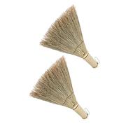 Toyvian Scopa in Paglia Intrecciata Artigianale 2 Pezzi Piccola Scopa Portatile per Pulizia Casa Scrivania e Pavimenti in Legno Interni Multifunzione per Giardino e
