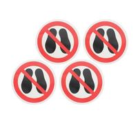 Toyvian Segnali di Avvertimento Non Calpestare in PET Rosso 4 Pezzi, Adesivi Autoadesivi Impermeabili per Uso Interno e Ambienti Pubblici, Indicazioni di Sicurezza per Pavimenti