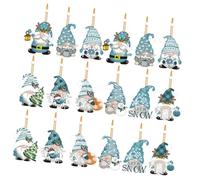 Toyvian Set 18 Pezzi Gnomi di Natale in Legno Colorato Ciondoli da Appendere per Decorazioni Albero di Natale Ornamenti Natalizi per Casa e Festa