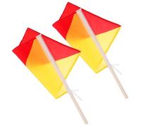 Toyvian Set 2 Bandiere Di Segnalazione Marine 35x35 Cm Asta Robusta 50-60 Cm, Bandiere Di Comando in Poliestere Resistente Per Addestramento Militare, Sport e Spettacoli