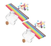 Toyvian Set 2 Bottiglie Trasparenti alla Plastica con Tappo, Contenitori Decorativi per Desideri Fai da Te, Barattoli a Forma di Cuore con 1080 Origami Colorati, Accessori per Decorazioni