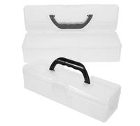 Toyvian Set 2 Custodie Portapennelli Trasparenti Rettangolari 30X9X9 CM con Manico Contenitori per Oggetti Artigianali e Organizer per Strumenti di Pittura Acquerello Custodia Portatile