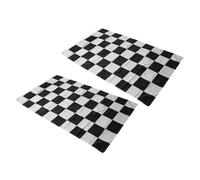 Toyvian Set 2 Pezzi Bandiere a Scacchi da Corsa 100X62 CM Striscione Piccolo in Poliestere Resistente alle Intemperie Bandiera per Gare e Decorazioni Feste Automobilistiche