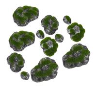 Toyvian Set 2 Pietre Decorative Muschio Finto, Rocce in Miniatura per Decorazioni da Interno, Materiale in Schiuma Sicuro per Acquari, Adatte a Modellismo e Paesaggi da Giardino
