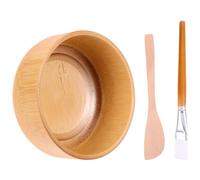 Toyvian Set 3 Pezzi Ciotola per Maschere Viso in Legno Pennello e Spatola, Facile da Pulire e Resistente alle Cadute, per Maschere Fai da Te a Casa