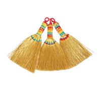 Toyvian Set 3 Pezzi di Ciondoli Scopa in Saggina Dorata, Mini Ornamenti per Decorazioni da Comodino e Accessori Artigianali per Regali e Bomboniere