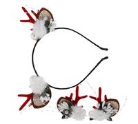 Toyvian Set 4 Pezzi Copricapo Natalizio con Corna di Renna e Cerchietti per Chioma con Fiocco di Neve Fermagli per Chioma da Renna Leggeri e Morbidi Accessori Festa di Natale per Adulti