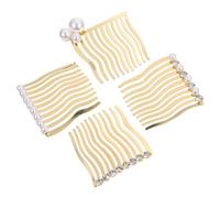 Toyvian Set 4 Pezzi Pettini Laterali per Chioma Perle e Strass, Pettine Massaggiatore Multifunzionale per Chioma Lisci e Ordinati, Accessori Decorativi per Feste, Matrimonio e Uso
