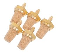 Toyvian Set 5 Pezzi Silenziatori Pneumatici in Ottone M5 Ugello in Rame per Macchina del Fumo, Riduttore di Rumore per Sistemi Aria Compressa, Accessori Compatibili per Generatori di Fumo
