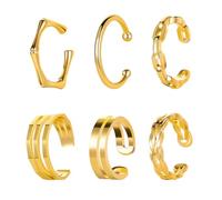 Toyvian Set 6 Pezzi Orecchini a Clip Non Perforanti da Donna, Design Creativo C-shaped, Lucentezza Duratura, Accessori Moda le Orecchie Comodi e Pratici Stili multipli