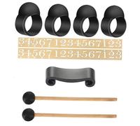 Toyvian Set Accessori Per Tamburo a Lingua 9 Pezzi in Silicone Per Dita Con Bacchette Antislittamento, Copri e Plettri Per Steel Tongue Drum, Adatto a Principianti e Strumenti a Percussione