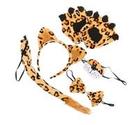 Toyvian Set Costume Da Leopardo Cerchietto Orecchie Di Leopardo, Naso e Coda, Accessorio Per Cosplay Di Animali, Per Halloween, Feste in Maschera e Carnevale