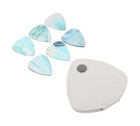 Toyvian Set Custodia Porta Plettri per Chitarra con 3 Plettri Spessore Misto Trasparenti, Custodia in Pelle Pu Bianca Portatile per Chitarra Acustica, Elettrica e Banjo, Accessori