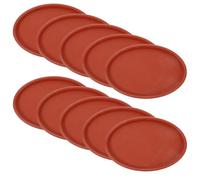 Toyvian Set da 10 Vassoi Ovali Rossi in Plastica per Piante, Sottovasi per Raccolta Acqua Supporto Drenante, per Fioriere da Interno, Balcone e Giardino